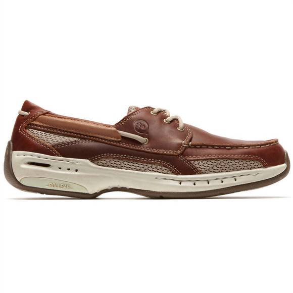 NEW ROCKPORT men\'s captain boat shoe in brown